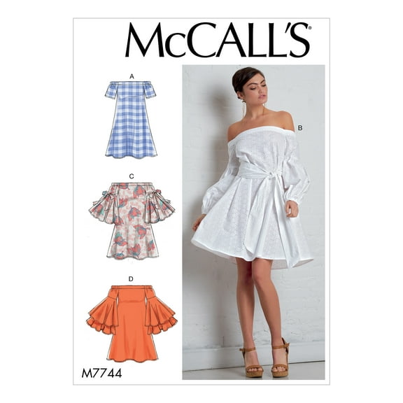 McCall's Sewing Pattern Misses' Dresses and Belt-6-8-10-12-14