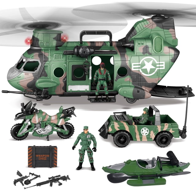 Set de juguetes JOYIN para helicópteros militares 10 en 1 con luz y sonido para niños