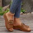 thumbnail image 5 of Xdegoge Women's Flat Slide Sandals Open Toe Summer Shoes Metal Buckle Slip On Casual Beach Vacation Comfortable Daily Walking Footwear, 5 of 8