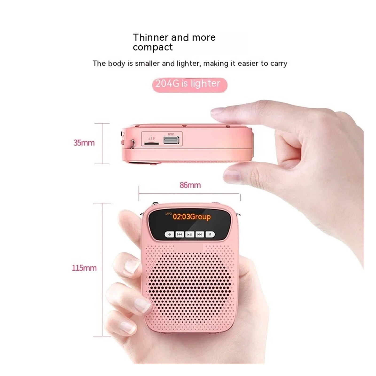 15W Mini Loudspeaker Wireless Audio Recording Microphone Guide Speaker Teaching Voice Amplifier For Teacher Instructon ,Powerful Voice Amplifier