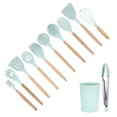 thumbnail image 1 of LAFGUR 12Pcs Light Green Silicone Non‑Stick Kitchenware Set With Stora, 1 of 8