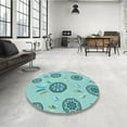 thumbnail image 4 of Ahgly Company Machine Washable Indoor Rectangle Transitional Seafoam Green Area Rugs, 3' x 5', 4 of 7