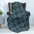 thumbnail image 4 of Abstract Soft Flannel Fleece Blanket, Rhythmic Print of Pointy Sun Rays Summer Vibes Dark Tone Ethnic Like Motifs, Cozy Plush for Indoor and Outdoor Use, 60" x 80", Quartz Multicolor, by Ambesonne, 4 of 5