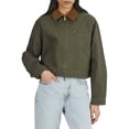 thumbnail image 2 of Cropped Jacket Women Long Sleeve Lapel Neck Zip Up Jackets for Women Green L, 2 of 7