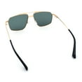 thumbnail image 7 of Mens Luxury Mobster Rectangular Double Bridge Racer Metal Rim Sunglasses Gold - Green, 7 of 7
