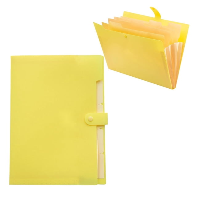 Veeogra Clearance!Folders With Pockets,Portfolio,Supply Bag Bag Fastener Holder Organizer File Folder A4 File And Stationery Folder Plastic A4 File Bag File Folder Test,Document Folder,Yellow