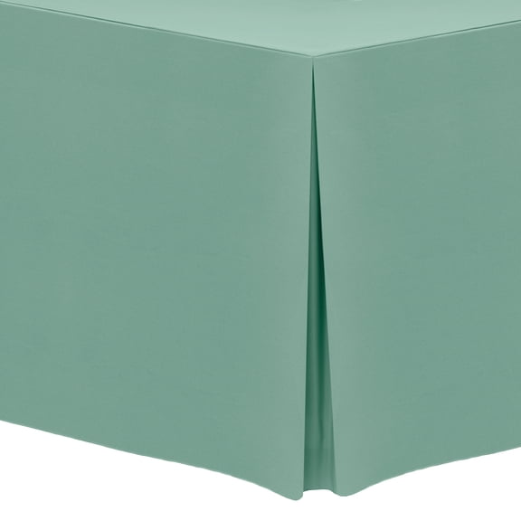 Ultimate Textile (10 Pack) 4 ft. Fitted Polyester Tablecloth - for 18 x 48-Inch Classroom and Folding Rectangle Tables - 42" High, Seamist Light Green