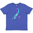 thumbnail image 3 of Inktastic Suicide Prevention Ribbon with Blue and Purple Hearts Youth T-Shirt, 3 of 5