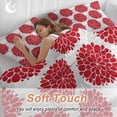 thumbnail image 4 of 3 Piece Red Dahlia Duvet Cover Set Queen Size,Microfiber Comforter/Quilt Cover with Corner Ties and 2 Pillowcases,Vintage Country Grey Abstract Flowers Floral All Season Bedding with Zipper Closure, 4 of 8