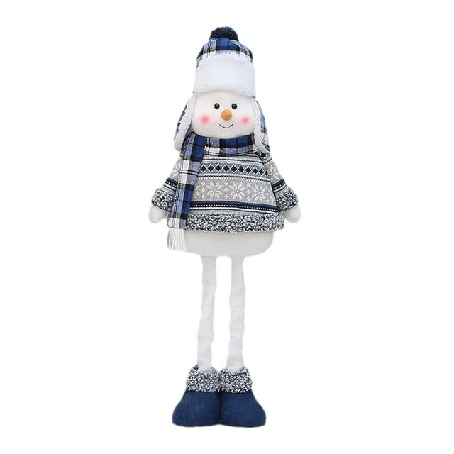 Muñeco de Navidad estirable, patas flexibles, figura de felpa de pie, figura de Papá Noel, decoración para fiesta en casa de vacaciones, Estilos A