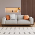 thumbnail image 6 of NessCarsti 64.56" Mid-Century Modern 2-Seater Fabric Sofa Couch with Sturdy Solid Wood Frame & High-Density Rebound Foam, Upholstered Futon-Style Furniture for Living Room, Apartment, Office, Gray, 6 of 6