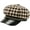 Plaid Brown, variant on Retro Women's Fiddler Cap Newsboy Hat Visor Berets with Rhinestone Chain Fall Outdoor Flat Paperboy Hats