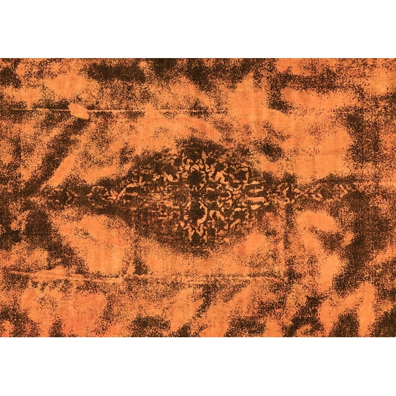 Ahgly Company Indoor Rectangle Abstract Orange Modern Area Rugs, 2' x 4'