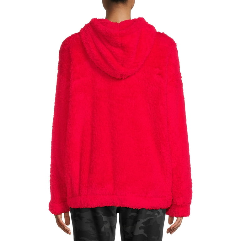 Athletic Works Women s Faux Sherpa Pullover Hoodie
