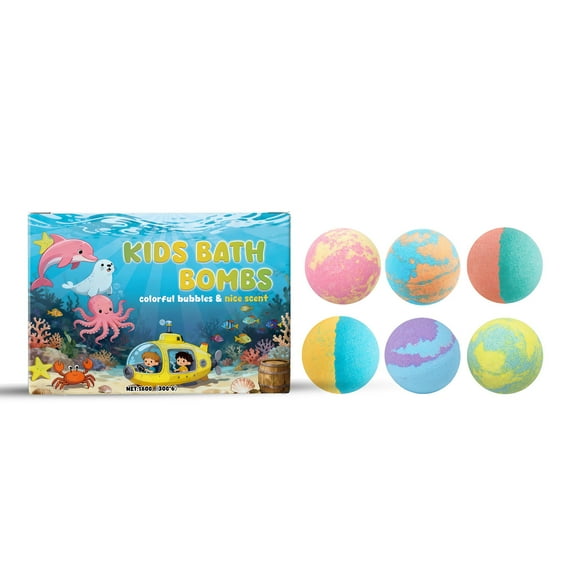 HHBEAUTY Bath Bombs 6 Pack Organic BathBombs Set Rich in Natural Essential Oils, Fun Bath Bombs Fizzies for Dry Skin Moisturize