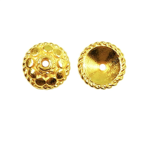 18K Gold Overlay Bead Cap CG-217