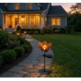 thumbnail image 5 of Lámpara solar de jardín con forma de flor y cristal craquelado | Luz decorativa LED solar para exteriores | Lámpara floral de metal para patio, jardín, camino y macizo de flores., 5 of 5