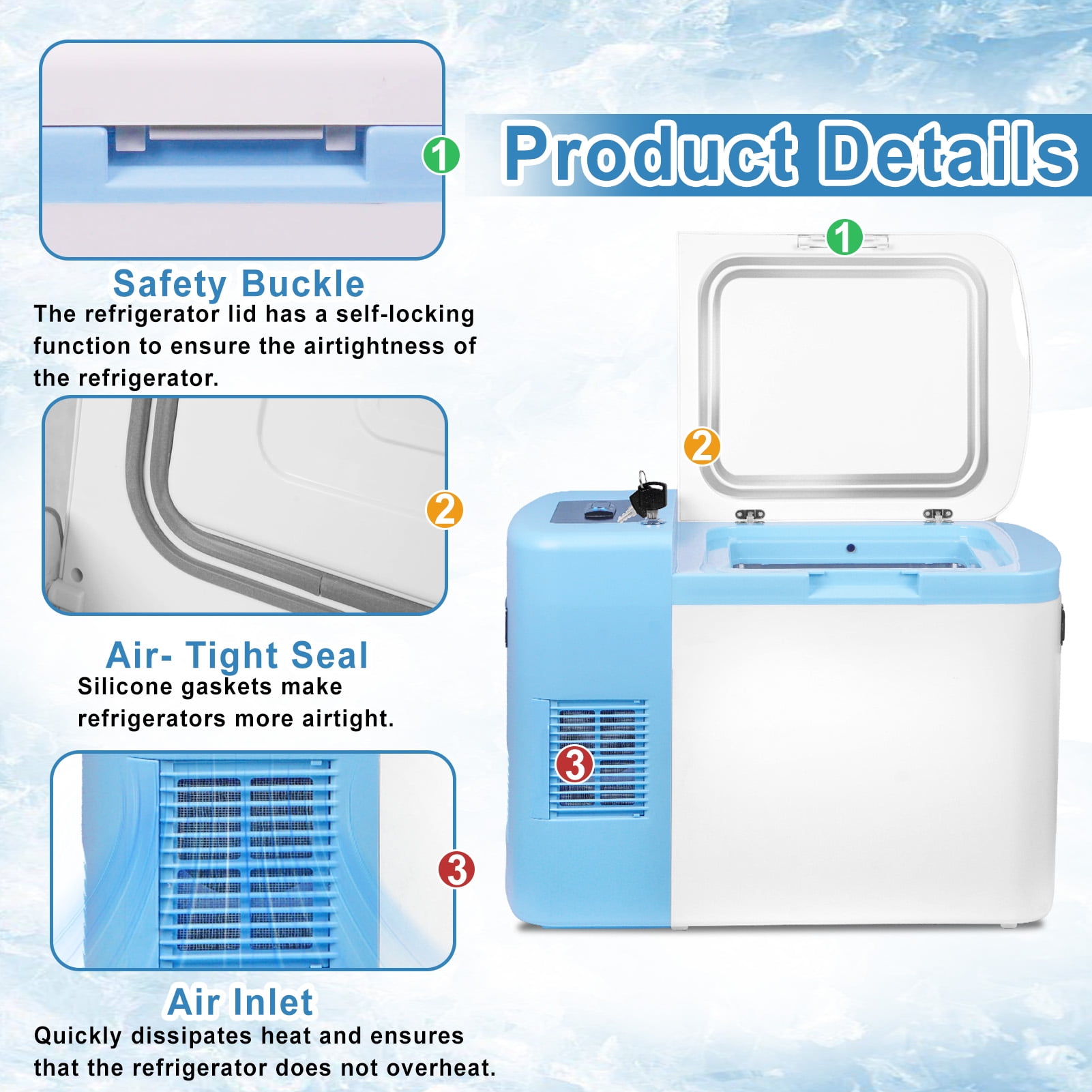 CVHVBH Lab Cryogenic Freezer, -86℃(-122.8℉) 20L Ultra Low Temperature Freezer, Portable Medical Refrigerator, Countertop Freezer for Laboratory, Lab Refrigerators for Scientific Research