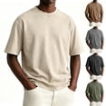 thumbnail image 5 of OIOLOYJM Oversized Vintage Washed Tshirts for Men Short Sleeve Crewneck Cotton Basic Tees Retro Loose Outdoor Solid Work Shirts Gray L, 5 of 5