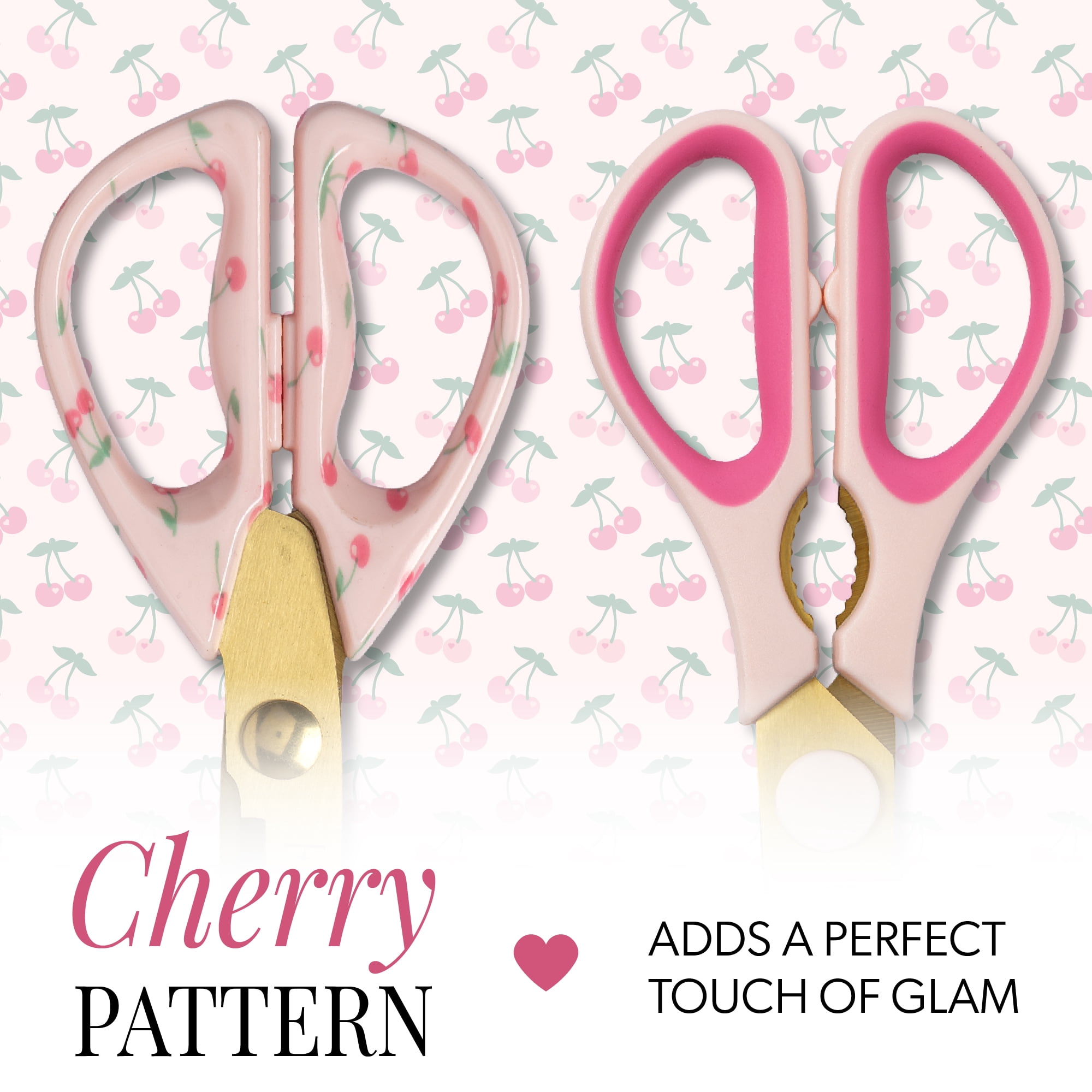Paris Hilton 2-Piece 8-Inch Kitchen Shears Set, Stainless Steel Blades, Pink Handles