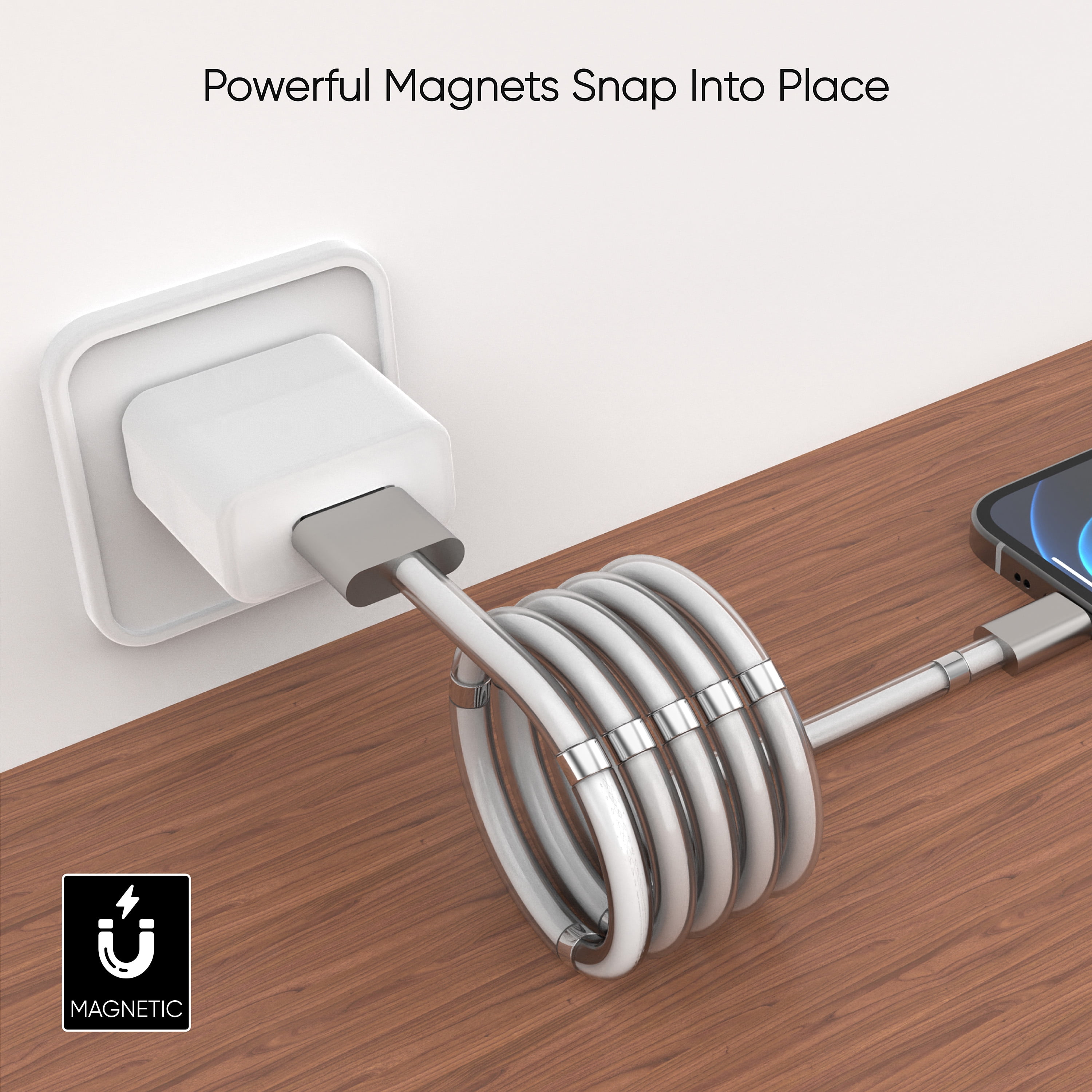 Tzumi PowerSync 3.2ft Magnetic Lightning Charging Cable
