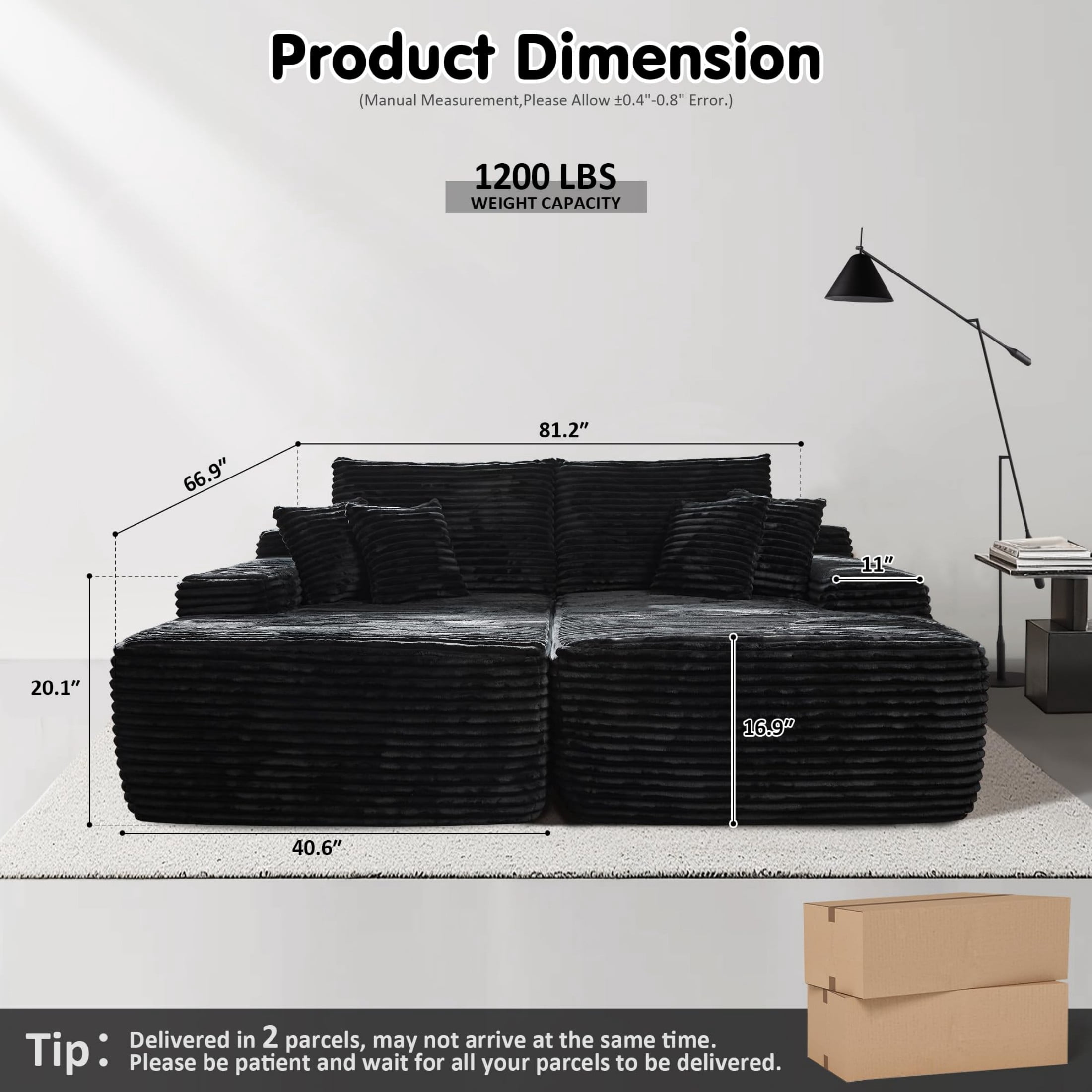 Gewnee Cloud Modular Sofa Chair,Deep Seat Convertible Floor Sofa Bed,Small Corduroy Couch with Spring & Foam for Living Room,Dorm or Cozy Corners