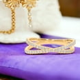 thumbnail image 6 of KEEVA JEWELS 0.45 Carat FG/VS Round Lab Grown Diamond Criss Cross X Ring Made in 10K Yellow Gold Size 9, 6 of 7