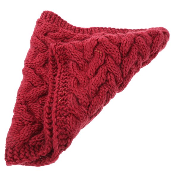 ETEREAUTY Chunky Cable Knit Neck Gaiter Dark Red Soft Yarn Winter Neck Warmer for Cold Weather