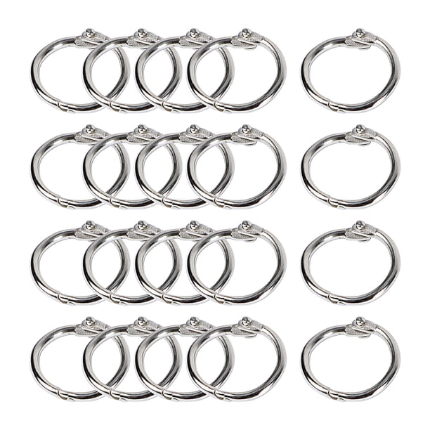 Binder Rings 20 Pcs 20 x 2mm, Metal Loose Leaf Binder Ring, Rings for Flash Cards, Index Card Rings, Book Rings, Paper Rings for Office, Home