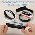 thumbnail image 4 of Uxcell 4Pcs La Grandeza Es Una Elección Pulseras Motivacionales, Pulseras Personalizadas con Texto Pulseras de Silicona Pulseras de Goma Personalizadas para Ejercicios de Fitness, Negro/Blanco, 4 of 6
