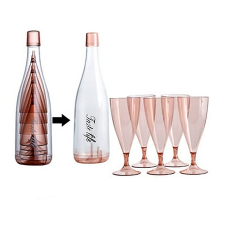 

Champagne Gglass 6-Piece Cold Drink Juice Glass Plastic Cocktail Stemware