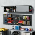 thumbnail image 3 of Metal Garage Wall Cabinet with Doors Side with Holes,13.8"H 1 Door Small Wall Hanging Tool Chest Cabinet ,Garage Storage Cabinet for Garage, Basement, Kitchen, Warehouse,Office, Bathroom-Black Gray, 3 of 9
