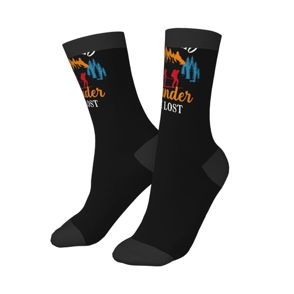 Kids Girls Boys Socks - Not All Who Wander Are Lost Hiking Comfort Breathable Crew Socks for Boys Girls Kids, Soft Athletic Running Socks for Boys Socks 6-10 Years Old