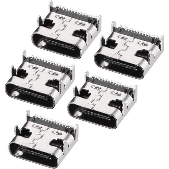PCB USB Connector Type-C 3.1 16Pin Female Jack Fast Charging Socket 5Pcs