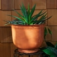 thumbnail image 6 of Sunnydaze Michael 14.5" x 14.5" x 11.25" Round Chestnut Metal Outdoor Planter 2-Count, 6 of 9
