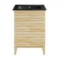 thumbnail image 3 of Cascade 24 in. Natural Oak Bathroom Vanity With Black Ceramic Sink Top, 3 of 8