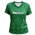 thumbnail image 4 of Wang6 Womens Oversized V Neck Graphic T Shirts Trendy Summer Short Sleeve Loose Tops Ladies Mexico Letter Printed Tees Shirts 0624liGreen XL, 4 of 4