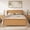 Queen + Natural Oak, variant on Queen Bed Frame with Headboard, Wood Platform Bed with Sturdy Wooden Slats Support, Noise-Free Design No Box Spring Needed for Bedroom, Natural Oak
