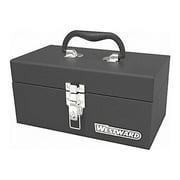 Westward 44ZJ83 11-57/64"W Steel, Black Portable Tool Box, Powder Coated, 6"H