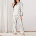 thumbnail image 2 of Honeii Anchors print Women's Pajama Sets Long Sleeve Button Down Sleepwear Nightwear Soft Pjs Lounge Sets-XX-Large, 2 of 7