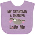 thumbnail image 3 of Inktastic Grandma and Grandpa Love Me Sloth Girls Baby Bib, 3 of 4