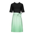 thumbnail image 6 of Efsteb Womens Summer Midi Dresses Vintage Gradient Summer Dress with Short Sleeves Round Neck Casual Work Elegant Dresses (Green,XXL), 6 of 6