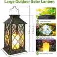 thumbnail image 3 of Solar Lanterns for Outside Large Garden Lanterns with Flickering Candle, Hanging Garden Gifts, Outdoor Waterproof Solar Ornaments for Balcony Patio Vintage Wall Decorations - Bronze, 3 of 12