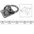 thumbnail image 4 of Marine hardware Square Pad Eye Plate With Ring Set 4 PC - 3/16" Welded Formed Boat Rigging, 4 of 4