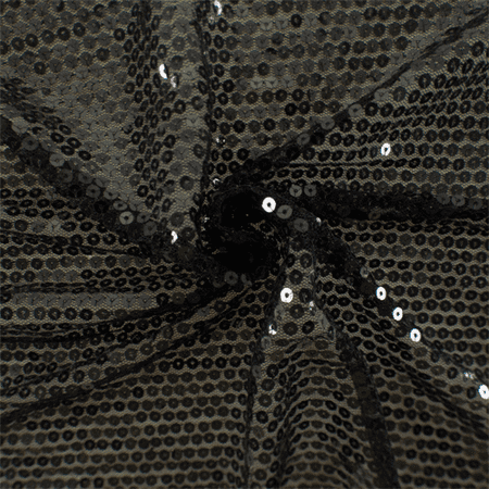 - Sheer Black Sequined Mesh, Fabric By the Yard