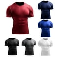 thumbnail image 3 of 3-Pack Men’s Sport Shirt Quick-Dry Gym Workout Fitness Running Undershirt O-Neck Solid Bodycon Tops, 3 of 8