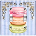 thumbnail image 1 of Metal Light Switch Plate Cover Colorful Macaroon Stack Striped Wallpaper Blue CAK052, 1 of 13