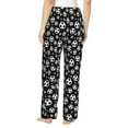 thumbnail image 6 of Pajama Pants Women, black soccer ball Football Sweatpants Soft Sleep Lounge Pants, Casual PJ Bottoms Pants with Pockets, 6 of 7