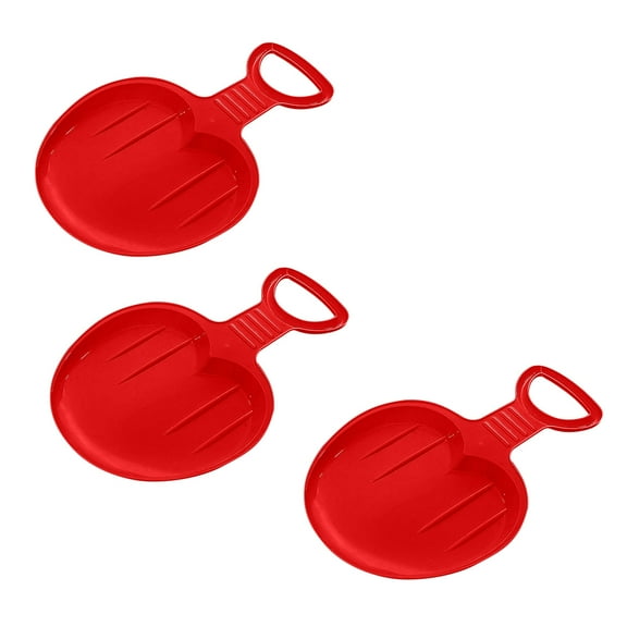 PREWOOD Snow Sled Board for Kids,Plastic Skiing Boards with Handle，Outdoor Winter Plastic Skiing Boards Snow Grass Sand Board Ski Pad Snowboard（3PC）