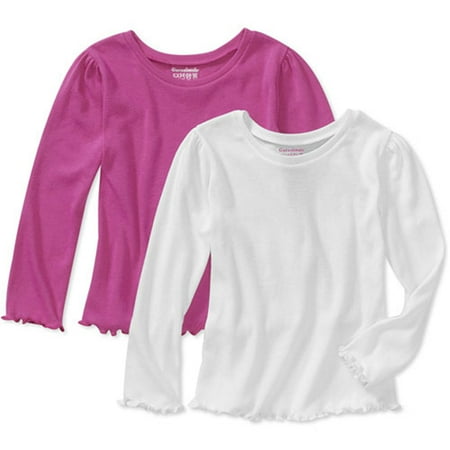 Garanimals Baby Girls' Long Sleeve Tee, 2-Pack